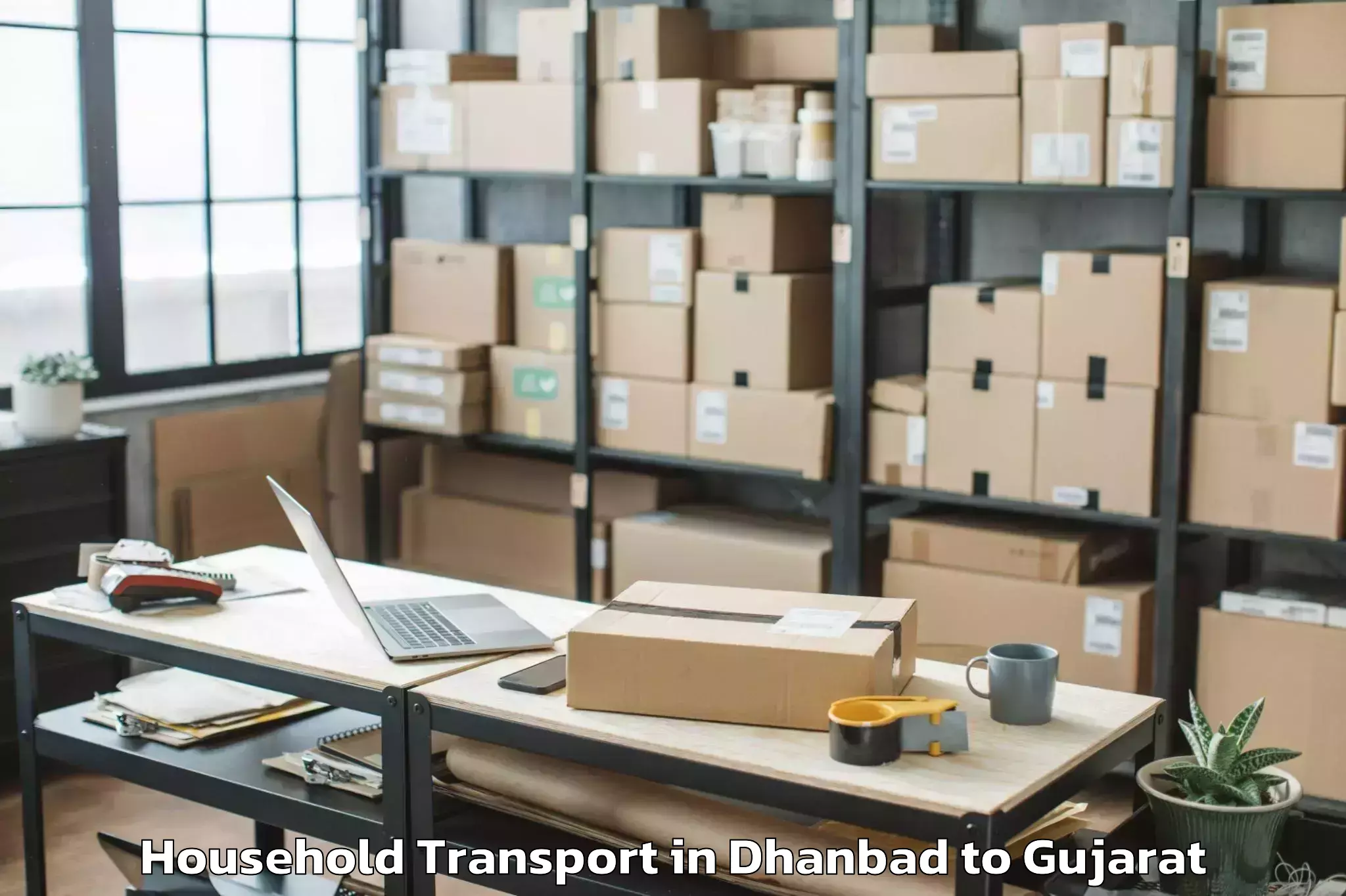 Easy Dhanbad to Valod Household Transport Booking